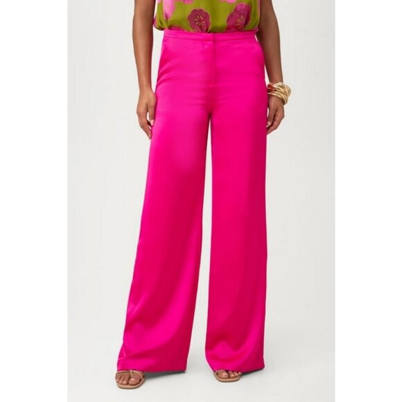 💕TRINA TURK💕 Nolita Pant ~ Silverlake Satin Trina Pink 8 NWT - Picture 2 of 12